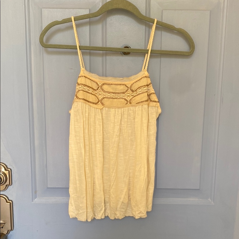 Elegant Cream Lace Trim Top